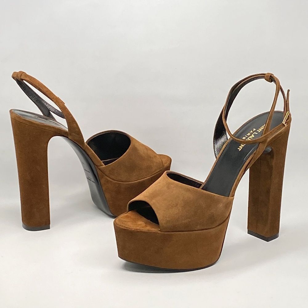 Saint Laurent Jodie Platform Sandals in Suede size 41 - Picture 10 of 14